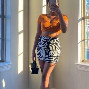 Zebra Print Mini Skirt